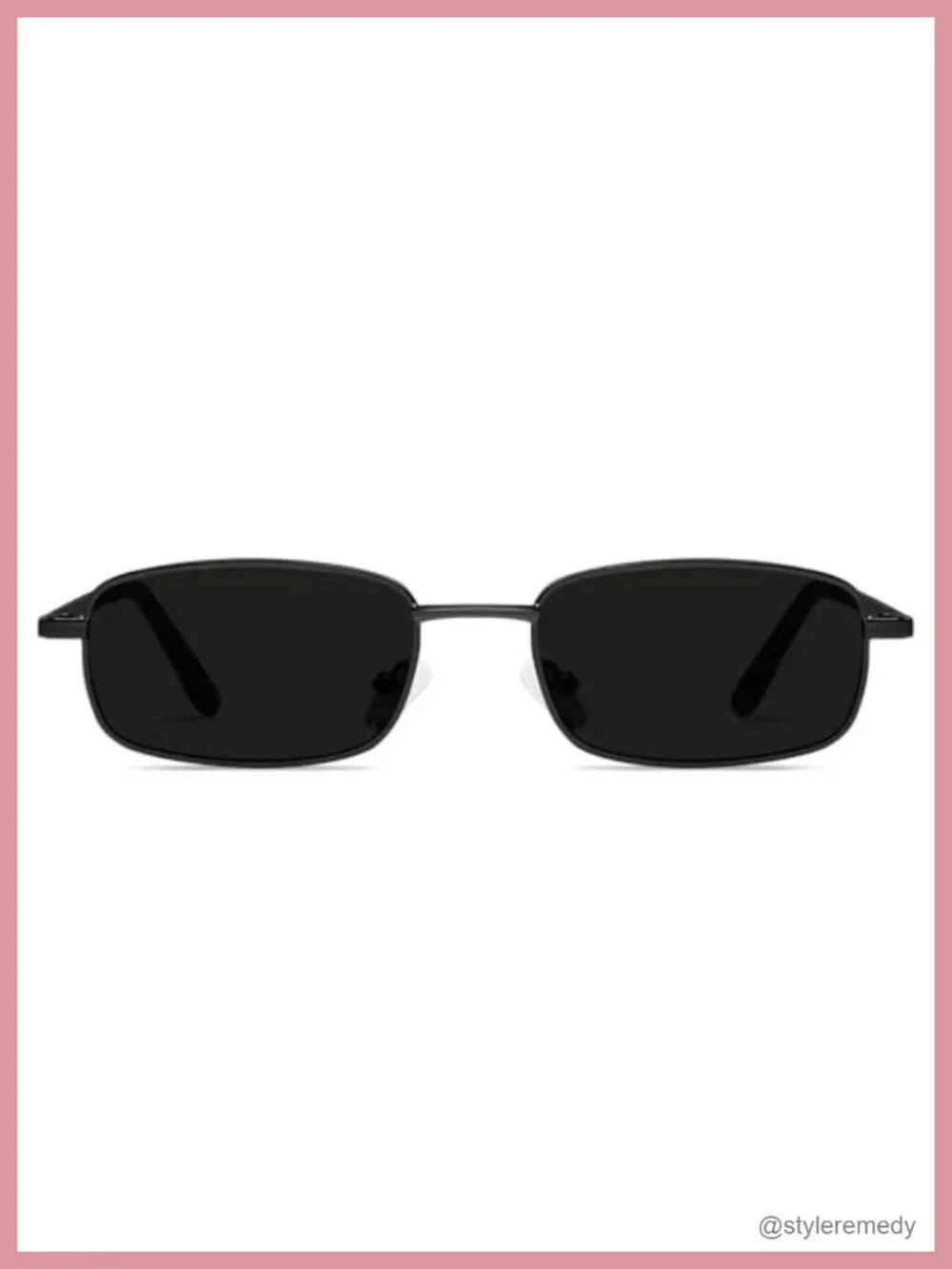 Retro Y2K Small Rectangle Sunglasses for Women Men Narrow Square Metal Frame